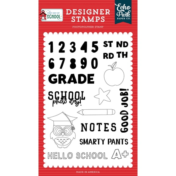 First Day Of School: Grade School Stamp Set