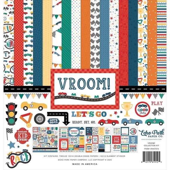 Echo Park Collection Kit 12"X12"-Vroom!