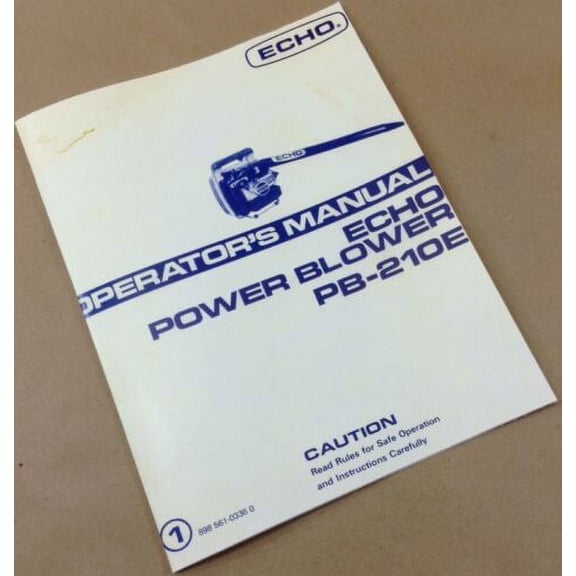 Echo Pb-210E Power Blower Operators Owners Manual Leaf Blower 2 Cycle