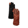 thumbnail image 1 of Echo Ruched Leather Tech Gloves, 1 of 1