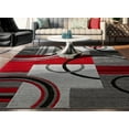 thumbnail image 1 of Echo Shapes & Circles Red / Grey Modern Geometric Comfy Casual Hand Carved Area Rug 8x10 8x11 ( 7'10" x 9'10" ) Easy Clean Stain Fade Resistant Abstract Contemporary Thick Soft Plush Living Room, 1 of 7