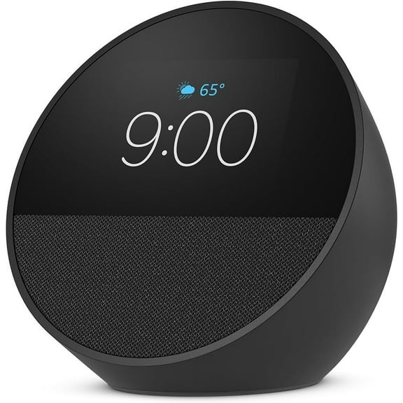 Echo Spot (newest model), Great for nightstands, offices and kitchens, Smart alarm clock with Alexa+ Early Access, Black