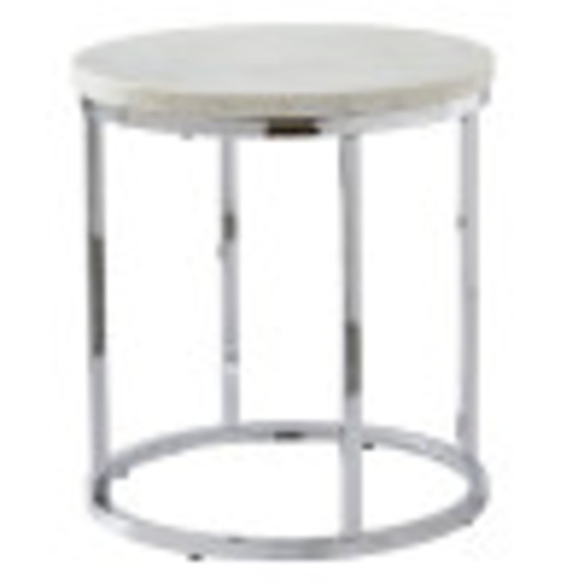 Echo 22" White Marble and Chrome Round End Table
