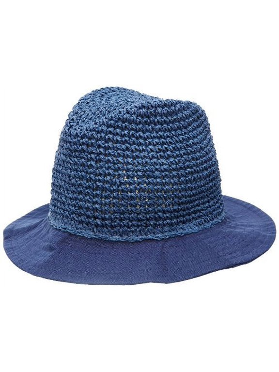 Women's Crochet Beach Hat, Denim, Medium/Large