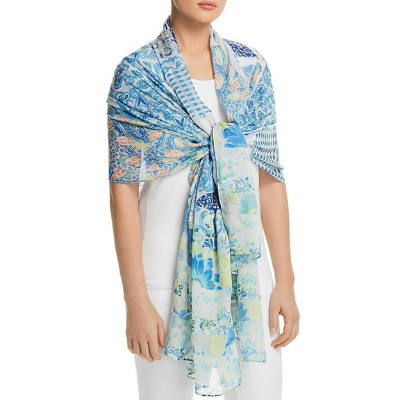 Echo Women’s Launceston Patchwork Square Wraps, Blue