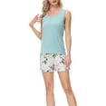 thumbnail image 1 of Echo Womens 2-Pc. Graphic Pajama Shorts & Tank Set X-Large Blue multi, 1 of 5