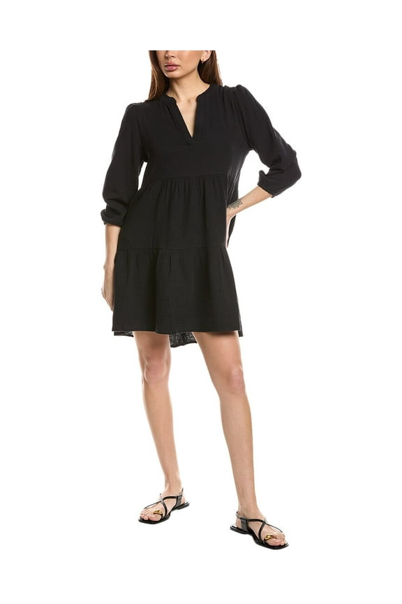 womens  Supersoft Gauze Kiki Mini Dress, xs, Black
