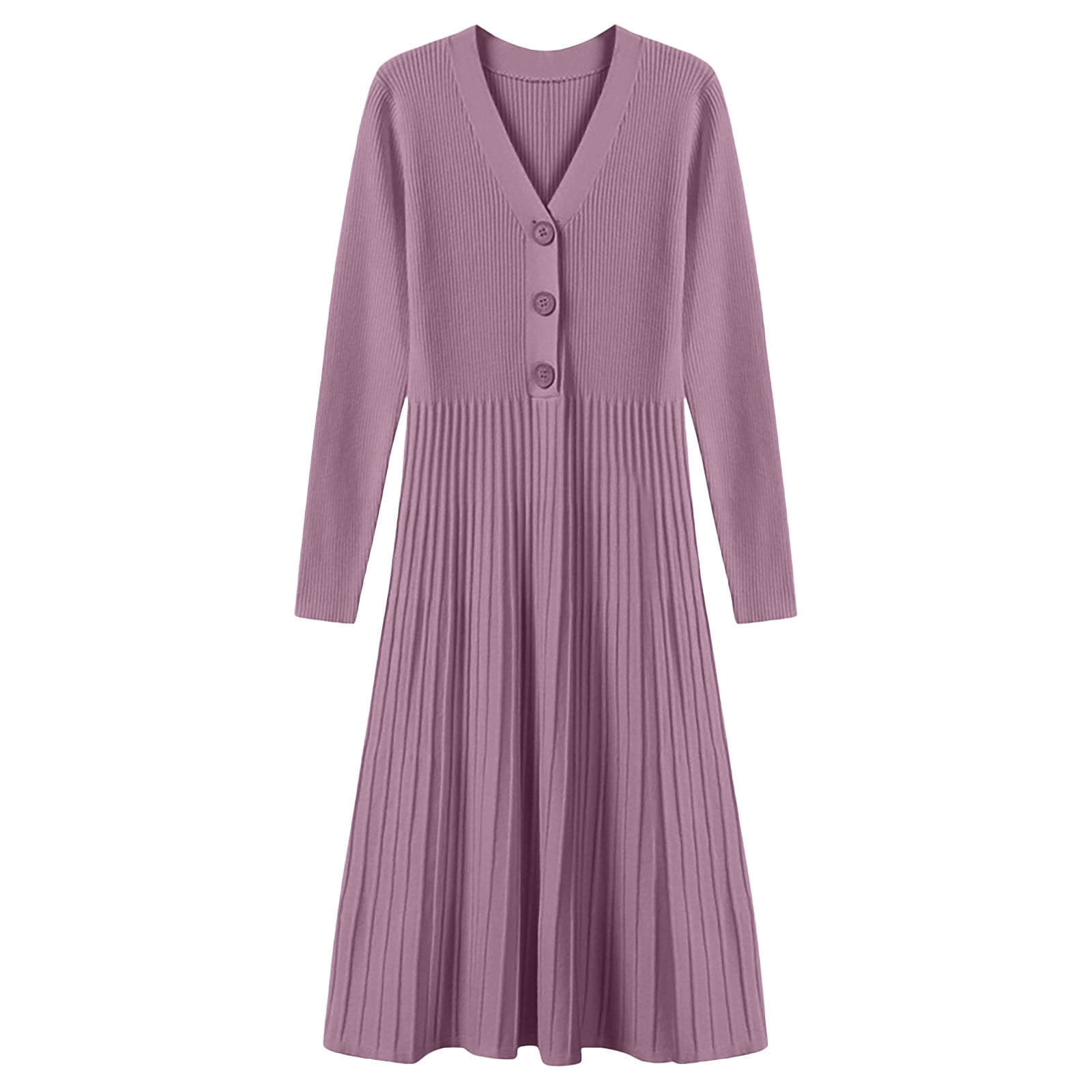Mahogany Color Casual One Piece Dress Knee Length for Women main image 1