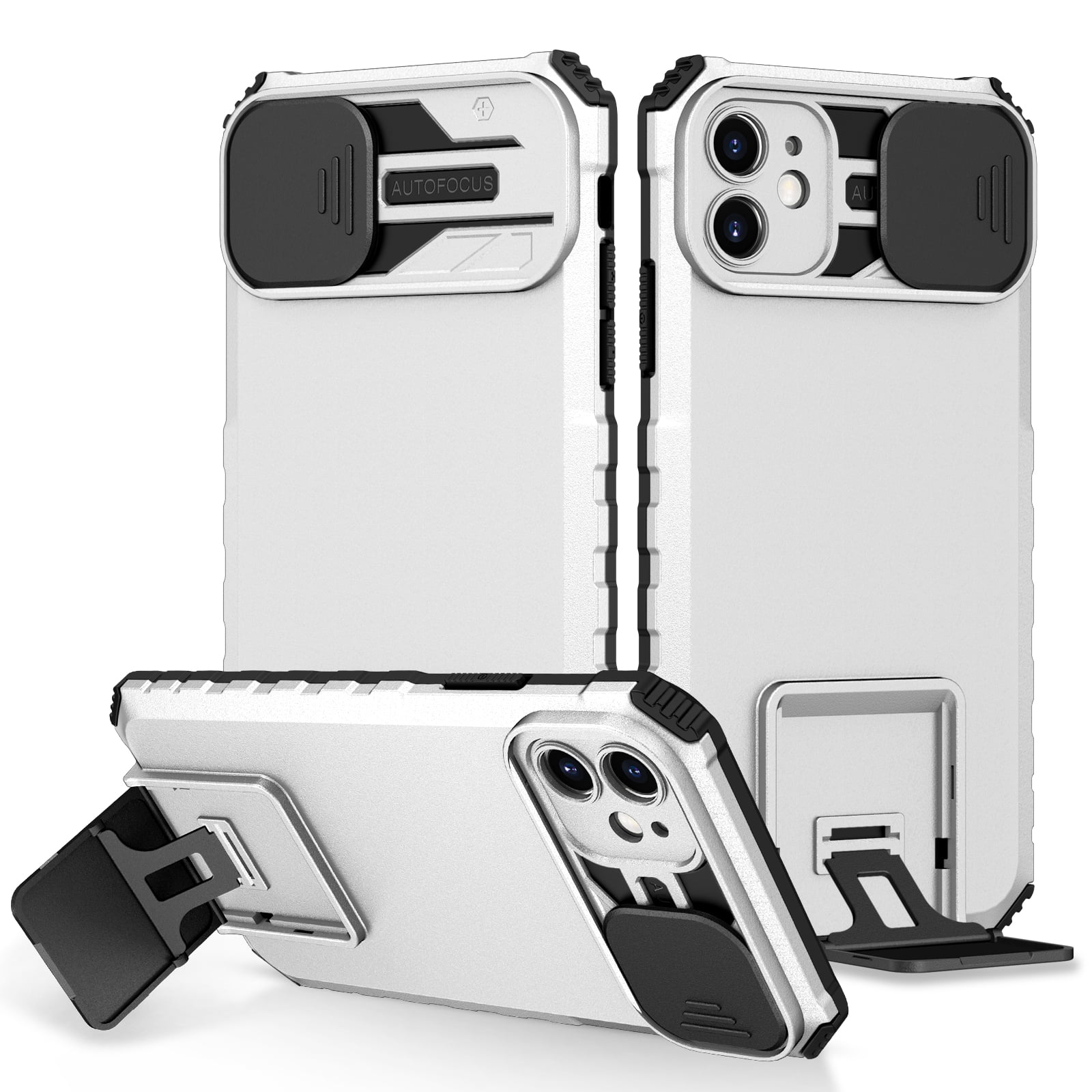 EchoMart For iPhone 11,6.1 inch,Slim Shockproof Kickstand Slide Camera ...