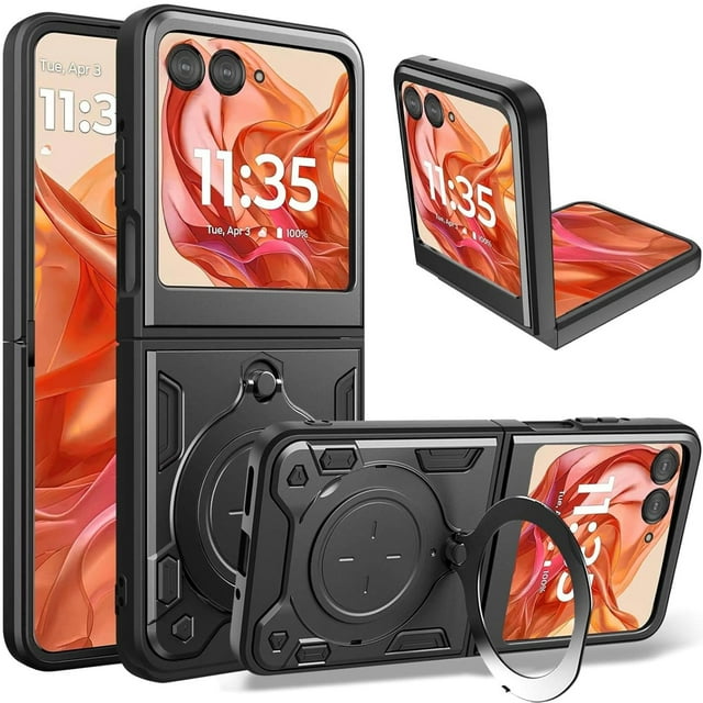 EchoMart for Motorola Razr 2024 Case with Ring Holder Kickstand, Hybrid