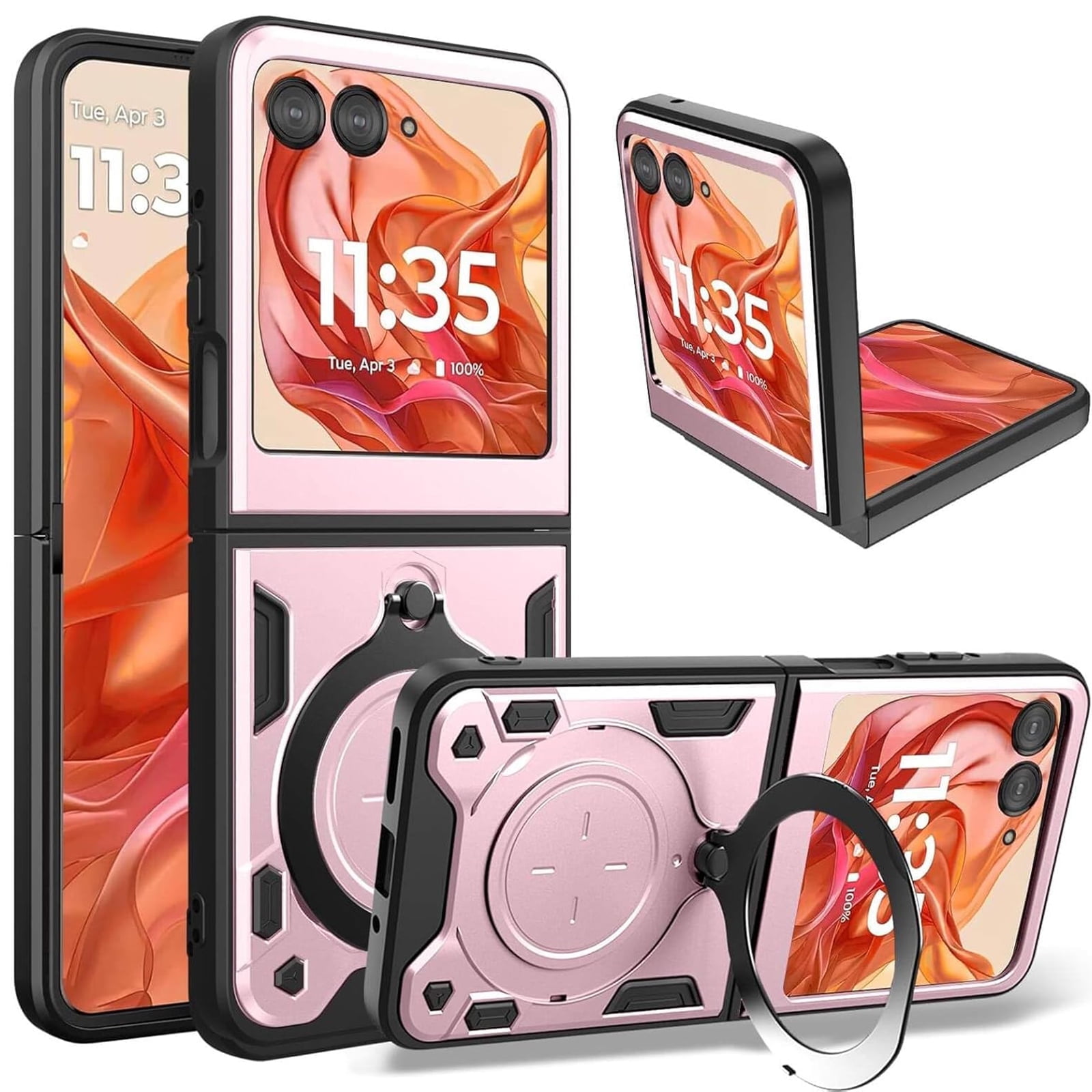 EchoMart for Motorola Razr 2024 Case with Ring Holder Kickstand, Hybrid