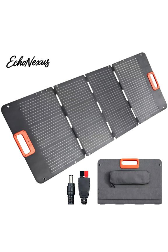 100 Watt Portable Solar Panel for Power Station, Foldable Solar Charger with Adjustable Kickstands Waterproof IP65 for Home, RV, Boat, Outdoor, Camping, off Grid System