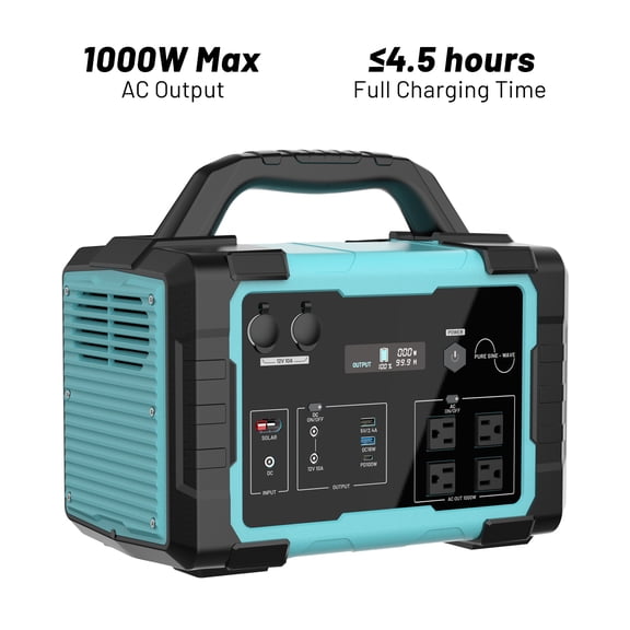 EchoNexus 1000W Portable Power Station,1024Wh LiFePO4 Battery Pack,Portable Solar Power Generators for Outdoor Camping,Emergencies,Rv Essentials