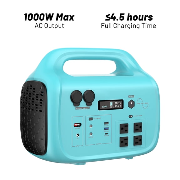 EchoNexus 1000W Portable Power Station,1024Wh LiFePO4 Battery Pack,Portable Solar Power Generators for Outdoor Camping,Emergencies,Rv Essentials