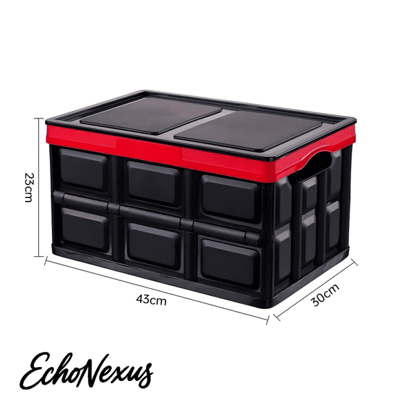 EchoNexus 30L Collapsible Storage Containers For Domestic Use, Large Heavy Duty Utility Crates with Lids