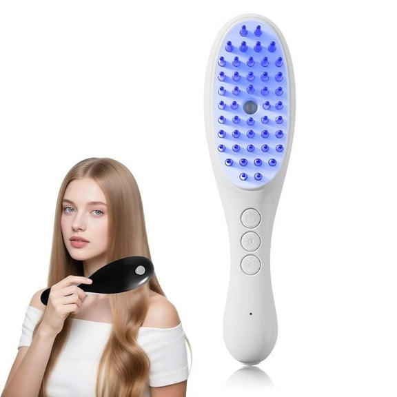 QOPR Electric Scalp Massager,Scalp Massage Comb,Scalp Massager Hair Growth With Red & Blue Light/ Vibration / Hydrating Design,Mother & Wife Christmas Gift,Black