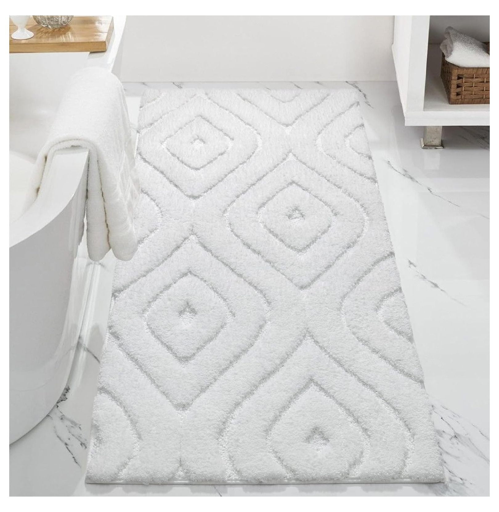 Echoworld Bathroom Rugs Runner 24x60 Long Bathroom Rug Non Slip Soft Washable Large Bath Mats ...