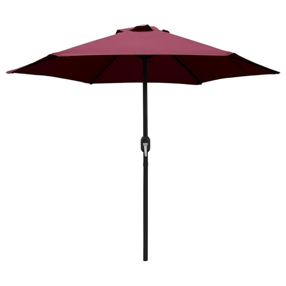 Echoworld Outdoor Patio Umbrella 7.5 Ft with Crank, Weather Resistant, UV Protective Umbrella, Durable, 6 Sturdy Steel Ribs, Market Outdoor Table Umbrella, Garden Umbrella Market Umbrella, Burgundy