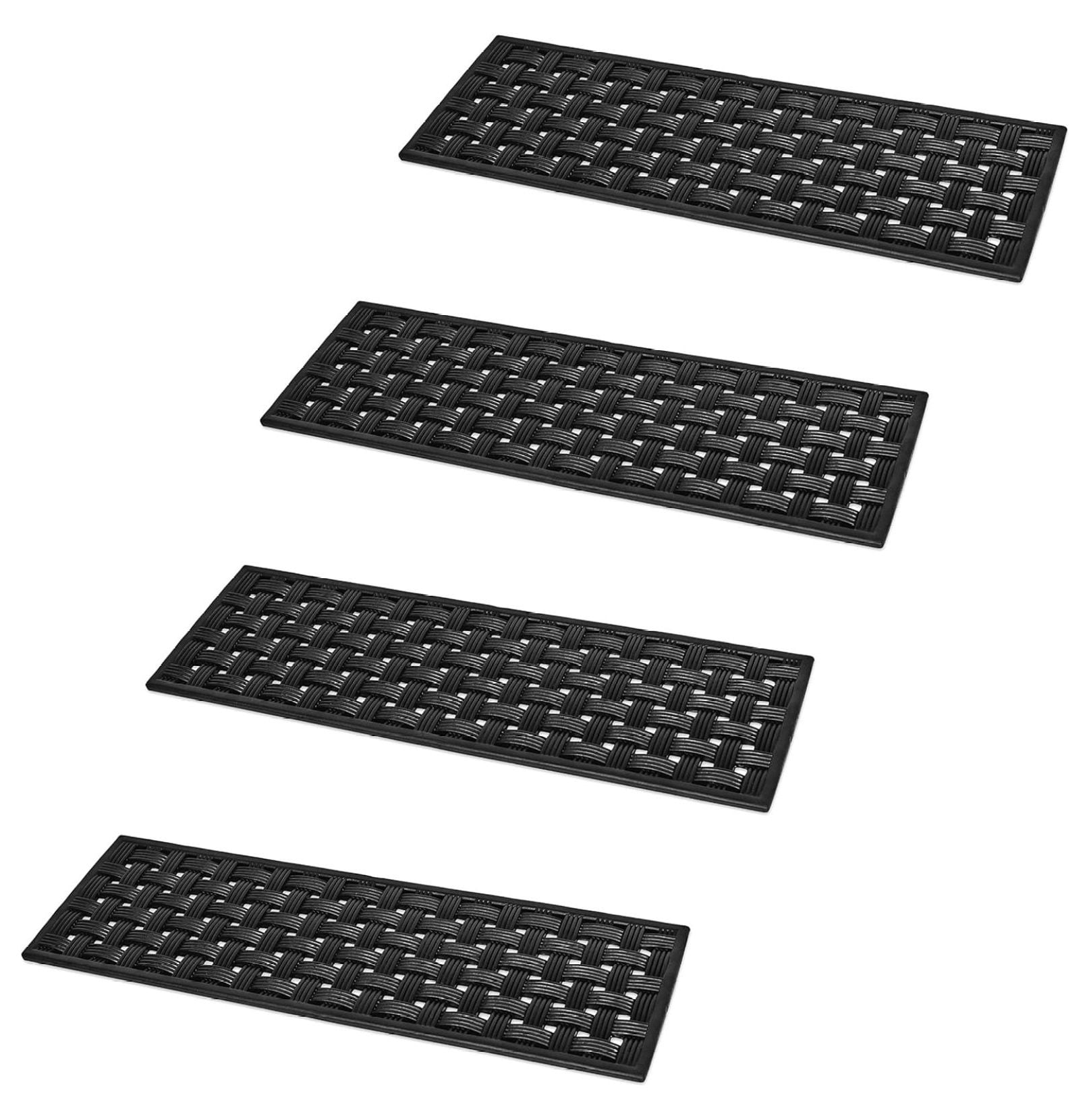 Echoworld Rubber Stair treads for Outdoors Basket Weave Design 9" x