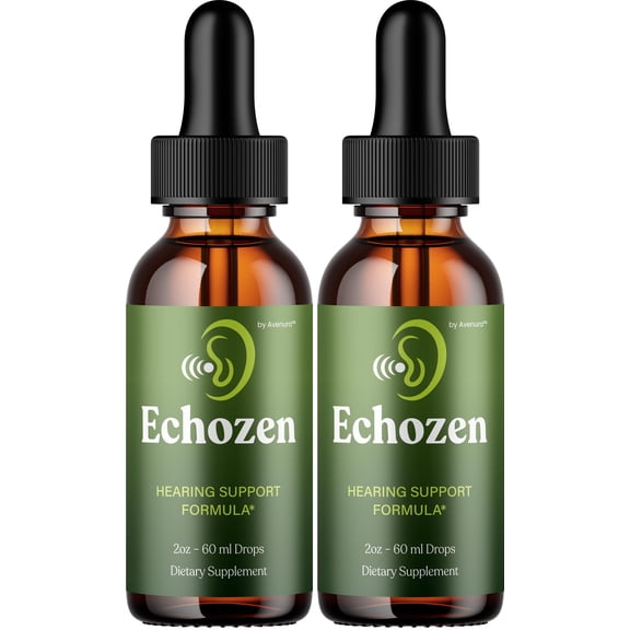 Echozen Healthy Ear Drops Support Supplement – Echo Zen Liquid Ear Ringing Relief for Hearing Support, 2 Pack, 2 Month Supply