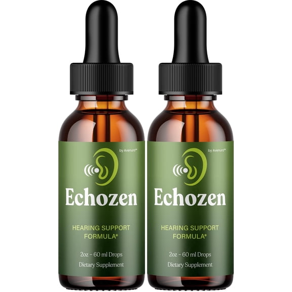 Echozen Healthy Ear Drops Support Supplement  Echo Zen Liquid Ear Ringing Relief for Hearing Support, 2 Pack, 2 Month Supply