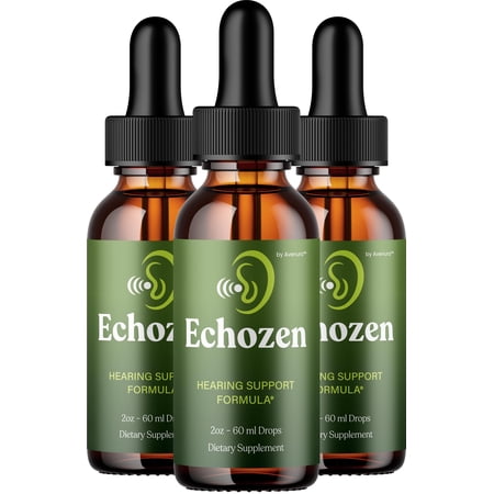 Echozen Healthy Ear Drops Support Supplement – Echo Zen Liquid Ear Ringing Relief for Hearing Support, 3 Pack, 3 Month Supply