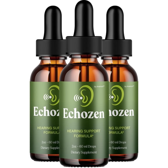Echozen Healthy Ear Drops Support Supplement – Echo Zen Liquid Ear Ringing Relief for Hearing Support, 3 Pack, 3 Month Supply