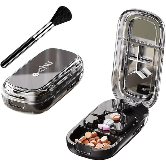 Echu Pill Cutter, Caketotu Professional Portable Pill Cutter Splitter for Small and Tiny Pills, 1/2 1/3 1/4 Cutter with Stainless Steel Blades and Storage Box