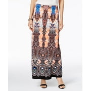 Eci Ikat Print Maxi Skirt Coral XL