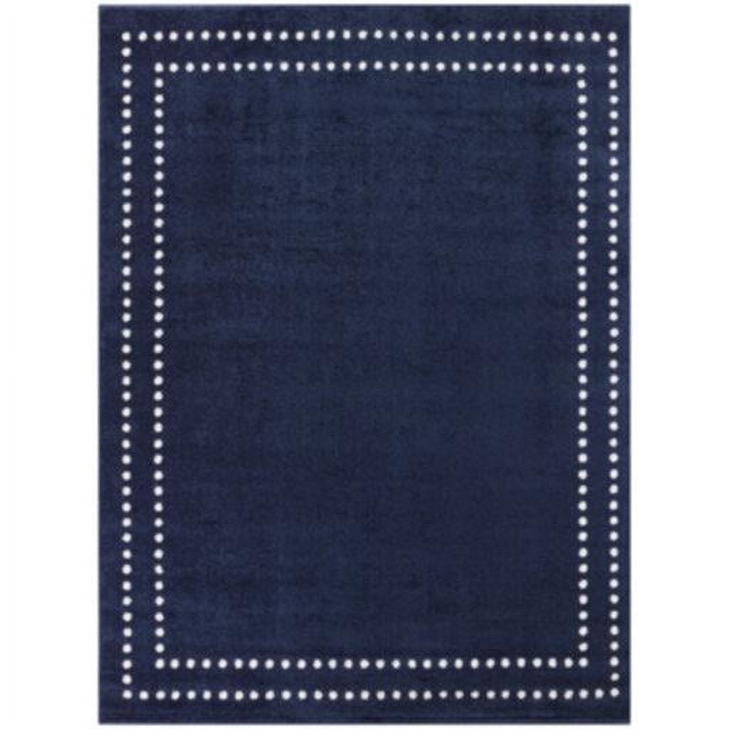 Navy Blue 5' x 7' Stain-Resistant Synthetic Area Rug