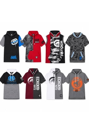 Ecko Unltd Men's Assorted Hooded T-Shirts Multipack, Random Short Sleeve Hoodie Shirts, 5-Pack, Size Random
