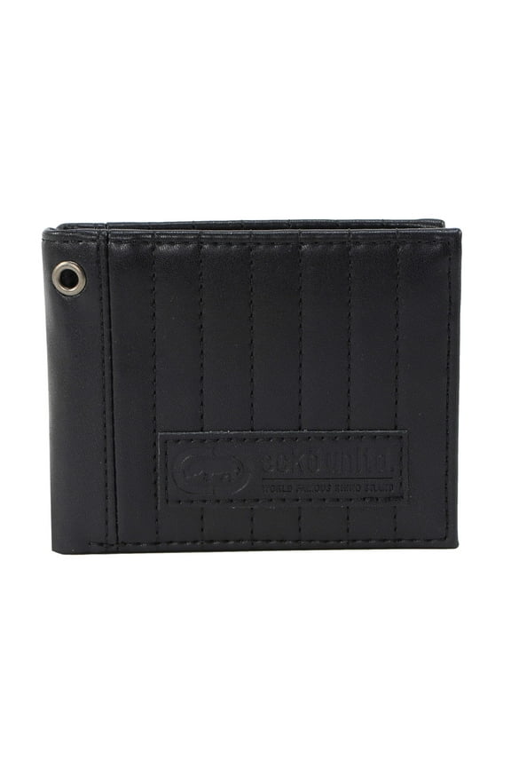 Ecko Unltd Men's Bifold Wallet with World Famous Rhino Logo Black