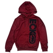 Ecko Unltd Men's Embroidered Logo Full Zip Fleece Hoodie Large, Red Marled