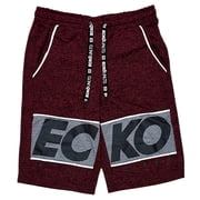 Ecko Unltd Mens Flyknit Marled Colorblock Activewear Shorts Small, Red Marled