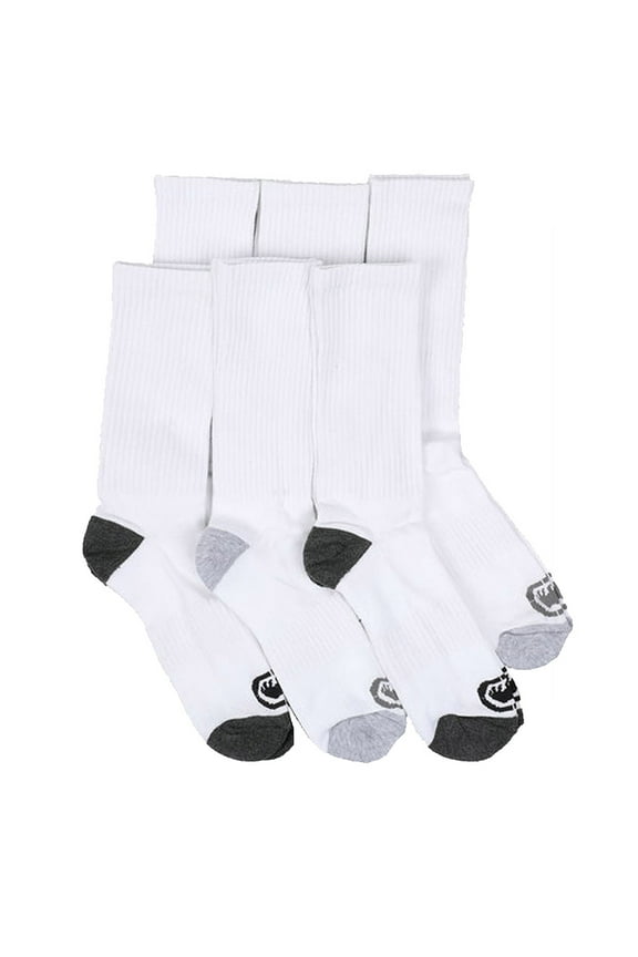 Men's Half Cushion Crew Athletic Socks 6-Pack (White/Heather/Gray)