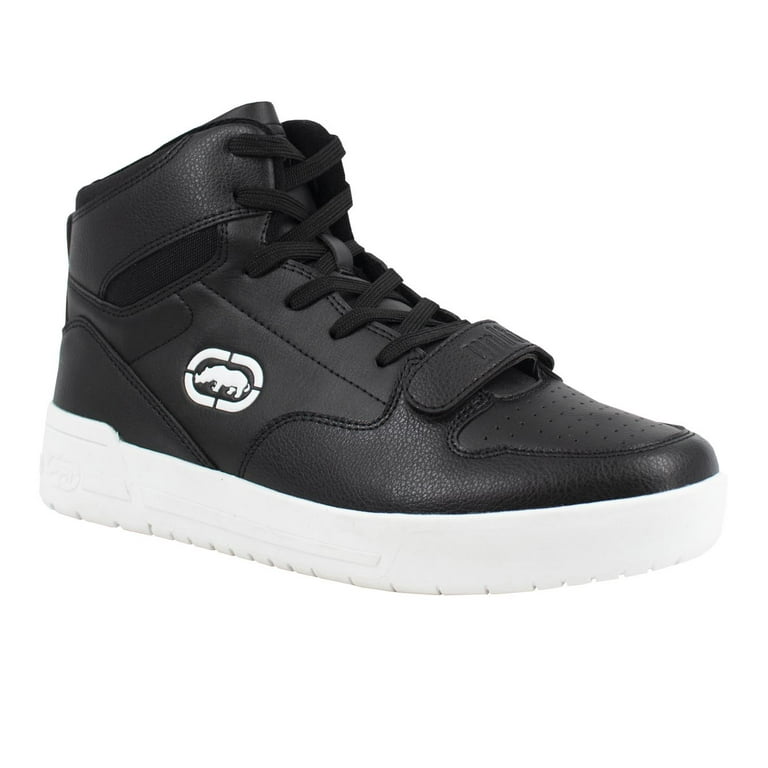 Ecko High Top Basketball Sneaker Black/White Leather