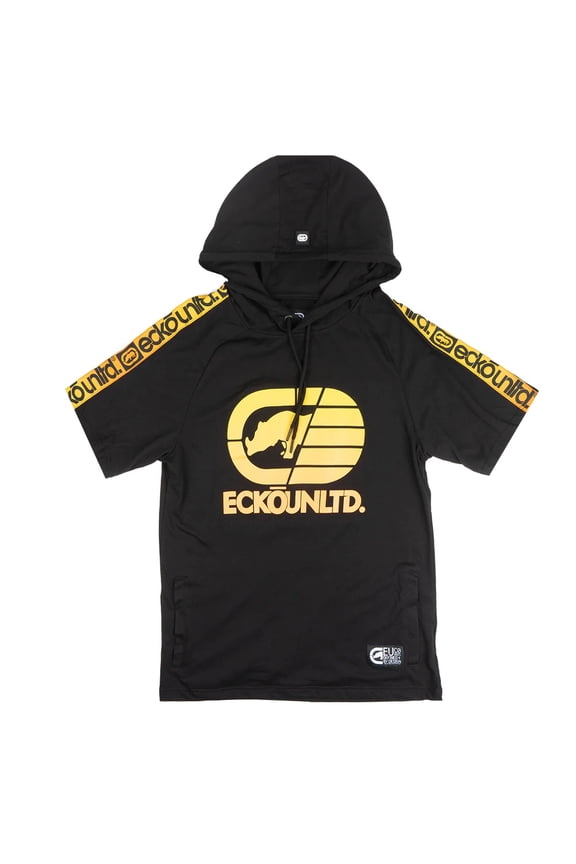 Ecko Unltd Men's Hoodie T-Shirt Gradient Puff Print Logo Short Sleeve Tee (Small, Black)