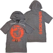Ecko Unltd Mens Hoodie T-Shirt Graffiti Paint Logo Short Sleeve Tee Large, Grey Marled