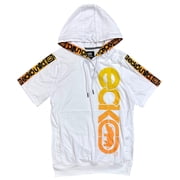 Ecko Unltd Mens Hoodie T-Shirt Logo Tape Ribbon Short Sleeve Tee Large, White
