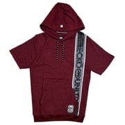 Ecko Unltd Mens Hoodie T-Shirt Vertical Logo Panel Stich Short Sleeve Tee Small, Red Marled