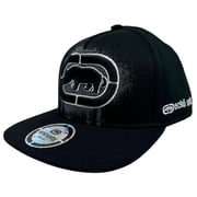 Ecko Unltd Mens Snapback Hat 3D Embroidered Logo Splatter Print Black Cap