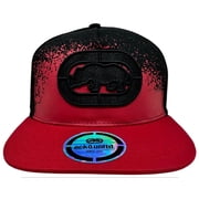 Ecko Unltd Mens Snapback Hat 3D Embroidered Logo Splatter Print Red Black Cap