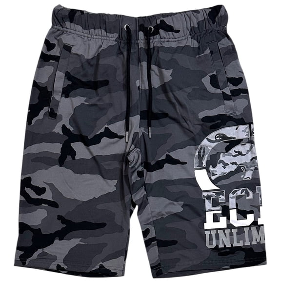 Ecko Unltd Men's Street Camo Activewear Shorts (Medium, Black Camo)