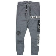 Ecko Unltd Mens Sweatpants All Over Print Fleece Jogger -Large, Grey Heather
