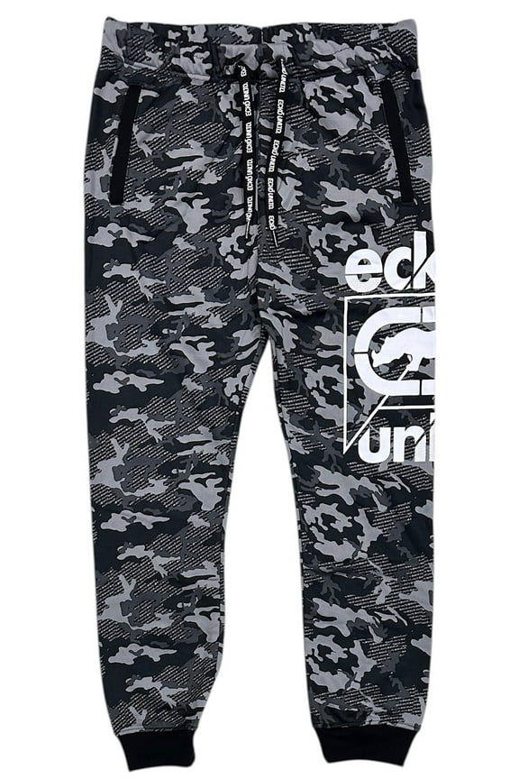 Ecko Unltd Men's Sweatpants Black Camo Fleece Jogger (Medium, Black Camo)