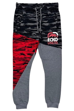 Ecko Unltd Men's Sweatpants Camo Colorblock Fleece Jogger (X-Large, Grey Marled)