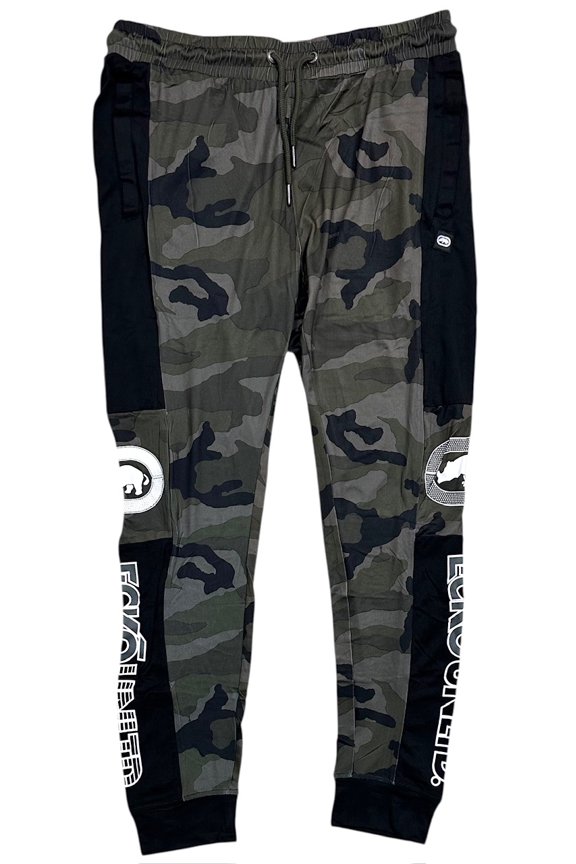 Ecko Unltd Men's Sweatpants Camo Colorblock Lightweight Fabric ActivewearJogger (Large, Combat Camo)