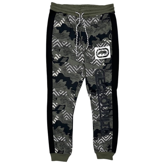 Ecko Unltd Men's Sweatpants Camo Fleece Jogger (X-Large, Olive Camo)