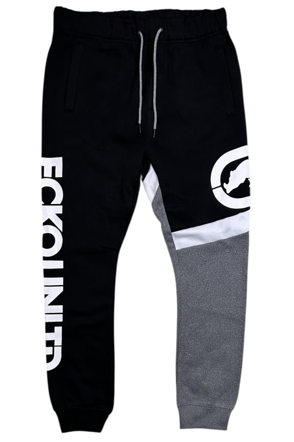 Ecko Unltd Men's Sweatpants Colorblock Fleece Jogger (X-Large, Grey Marled)