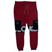 بنطال رياضي رجالي من Ecko Unltd بجيوب بسحاب من Crago، بنطال رياضي من الصوف متعدد الألوان، متوسط الحجم، أحمر مارلد